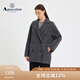 AQUASCUTUM/雅格獅丹2024冬季新女雙排扣毛呢大衣外套Q5050EL2A1 灰色 S