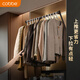 卡貝（cobbe）下拉式升降掛衣桿衣柜掛衣器衣櫥衣帽間阻尼緩沖靜音拉桿衣通橫桿 咖色-升級雙緩沖【柜寬66-89】
