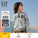 Gap男幼童2025春季新款經(jīng)典大logo拉鏈連帽衛衣兒童裝美版744384 灰色 110 /60 (5-6歲)