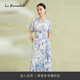 拉珂蒂（La Koradior）夏季通勤新款100桑蠶絲印花中長茶歇連衣裙女 本白色 L