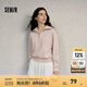 Semir衛(wèi)衣女純色半開襟衣服溫柔百搭秋休閑風寬松落肩套頭衫ins潮 夢幻粉60394 L