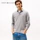 TOMMY HILFIGER25新款秋冬男裝商務(wù)休閑純色小繡標(biāo)修身長袖T恤POLO衫05259 深灰色P91 M