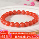 妍韻珠寶精品8-8.5mm保山南紅瑪瑙手串本命年男女士轉運佛珠水晶瑪瑙手鏈