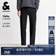 杰克·瓊斯（JACK&JONES）25年男裝秋冬褲子男直筒零壓褲加絨長褲商務休閑褲免燙易打理男褲 黑色037 四季款 34 180