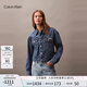 Calvin KleinJeans【CK潮殼】25春夏女士滿印美式復古牛仔夾克外套47B010G XE8-牛仔藍 S