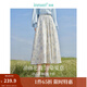 茵曼（INMAN）亞麻歐若風(fēng)薄款植物碎花半身裙女裝2025年夏季新品a字中長(cháng)傘裙子 白底藍花 S