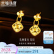 六福珠寶七夕禮物黃金耳釘幾何菱方足金耳環(huán)耳飾 計價 GJG0059DS 約2.40克