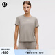 lululemon丨Jersey 女士訓(xùn)練經(jīng)典剪裁平紋針織短袖 T 恤 *文字徽標 LW3JFWS 暖褐灰 S /6