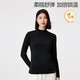 全棉時(shí)代（PurCotton）女士輕柔舒暖簡(jiǎn)約百搭針織風(fēng)柔棉半高領(lǐng)T恤 黑色 L (165)