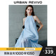 UR2025秋季新款女度假休閑多巴胺綁帶無(wú)袖長(cháng)裙連衣裙UWH750101 淺藍 S