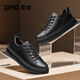 零度板鞋男鞋春季新款百搭潮流真皮商務(wù)休閑皮鞋男軟底防滑耐磨運動(dòng)鞋 黑色 標準皮鞋碼 41 (255mm)