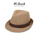 Mr DUCK夏季禮帽男高端品牌正品 遮陽(yáng)防曬草帽休閑旅游爵士帽英式紳士帽
