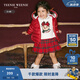 Teenie Weenie Kids小熊童裝24春季款女寶寶花邊連帽拉鏈羽絨服 紅色 110 cm