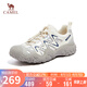 駱駝（CAMEL）溯溪鞋男撞色拼接綁帶戶外鞋 L14S469663 米白/灰/深藍(lán)(男款) 42