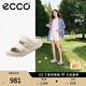愛步（ECCO）拖鞋女外穿居家兩用 倪妮同款夏季軟底泡芙鞋一字涼拖 科摩206663 石灰色20666301378 39 （偏小，建議選大一碼）