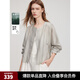 ELLE灰色寬松輕薄短款外套女2025夏季新款萊賽爾天絲優(yōu)雅通勤上衣 淺灰 L