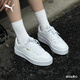 彪馬（PUMA）【厚底鞋】增高小白鞋女子新款灰色板鞋CARINA389390 白-白-金色-01 37