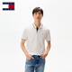 TOMMY JEANS【潮流鑲邊】25夏季男裝純棉珠地網(wǎng)眼商務(wù)翻領(lǐng)短袖T恤POLO 白色YBL M