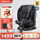 REEBABY啟睿pro兒童安全座椅0-3-12歲嬰兒寶寶車(chē)載汽車(chē)用 E1德國(guó)認(rèn)證 塞倫黑 【isize/支撐腿/E1德國(guó)】