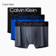 Calvin Klein內衣25秋季新款男士三條裝醒目提花ck棉質(zhì)防夾臀四角褲平角內褲男 Z2Q-太空黑/寶石藍/炭灰 L