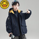 G.duck男童夾棉加厚沖鋒衣三合一可拆卸冬季新款時(shí)尚百搭中大童防風(fēng)外套 藏青夾棉外套 160 cm