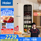 海爾（Haier）【小紅花套系】133L雙溫客廳辦公室冷藏柜冰吧家用茶葉飲料水果蔬菜保鮮柜展示小冰箱DS0133LH9EY1