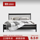 NORHOR北歐表情/素住/夏克溫莎實(shí)木雙人床/中古復(fù)古日式原木/主臥G 黑色橡木款 現(xiàn)貨 1800mm*2000mm框架結(jié)構(gòu)