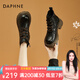 達芙妮（DAPHNE）馬丁靴女英倫風(fēng)厚底百搭短靴2024新款秋冬季短筒靴加絨女靴 黑色 38 標準碼