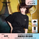 BOY LONDON【滿天星】春夏男女同款短袖漸變燙鉆印花時尚T恤N01107 黑色 S