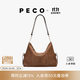 PECO小丑Hobo包植鞣皮單肩斜挎通勤旅行大容量軟皮托特女包生日禮物 大號琥珀色頭層半樹(shù)膏牛皮現貨