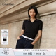 Calvin KleinJeans25春夏女士休閑ck刺繡V字領(lǐng)修身重磅短袖T恤POLO衫47AB205