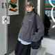GAP女裝2025秋季新款刺繡logo搖粒絨寬松拉鏈立領(lǐng)外套保暖829622 灰色 S (160/84A) 亞洲尺碼