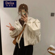 矜持范外套女連帽外套上衣女2025秋冬季新款小個(gè)子百搭時(shí)尚 杏色 M 建議100-115斤