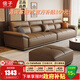 倍子 沙發(fā) 意式真皮沙發(fā)客廳2025新款極簡(jiǎn)風(fēng)直排沙發(fā)廣東佛山直銷家具 12號(hào)色-奈迪芬加厚牛皮 2.8米-直排四人位【海綿版】