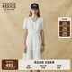 Teenie Weenie小熊女裝白色連衣裙2025夏季新款優(yōu)雅浪漫法式茶歇中長裙 白色 S