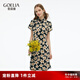 歌莉婭旗袍女夏季國(guó)風(fēng)穿搭2025新款高級(jí)感新中式連衣裙1E5R4K2J0 1DD黑金手繪橘子花 XS