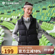 坦博爾羽絨馬甲女短款立領(lǐng)寬松保暖女士背心馬夾TD238006 黑色 175 