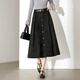 德瑪納【仿麂皮絨】春季優(yōu)雅風(fēng)立體高腰傘裙A字舒適藏肉半身裙女中長(cháng)款