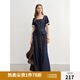 獨(dú)束大碼女裝法式復(fù)古蕾絲方領(lǐng)襯衫寬松闊腿褲2025新款仿牛仔套裝女 牛仔藍(lán)（褲子） 2XL （尺碼：4）