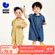 迷你巴拉男童寶寶連體衣夏季萌趣時(shí)尚酷帥工裝風(fēng)爬服