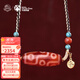 布達拉宮紅肉九眼天珠綠松吊墜手工編繩項鏈藏式民族風(fēng)瑪瑙頸飾男女款禮物 紅肉九眼瑪瑙珠綠松吊墜