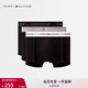 TOMMY HILFIGER【三條裝】秋冬男撞色循環(huán)提花舒適微彈貼身四角褲平角內(nèi)褲 灰色/黑色/白色0UC XL