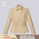 哈吉斯（HAZZYS）女裝 春秋款女士襯衫領腰部抽繩夾克女ASVSU0BAU15 米色BI M (160/84A 38)