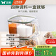 雙槍（Suncha）多格調(diào)味罐調(diào)料盒家用廚房四合一調(diào)料罐收納盒鹽罐瓶料勺分離綠色