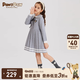 PawinPaw【學(xué)院風(fēng)】小熊童裝春秋季女童淑女長袖連衣裙 灰色/15 140 cm