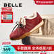 百麗（Belle）彩虹豆加絨德訓鞋女鞋商場(chǎng)同款運動(dòng)風(fēng)阿甘鞋D2Z1DAM5預售 酒紅 37 (235mm)