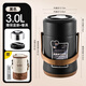 膳魔師（THERMOS）316不銹鋼保溫桶專用的裝湯容器外帶大容量便攜式湯壺湯罐提桶粥I 黑色3.0L 無(wú)內(nèi)格保溫桶裝湯專用