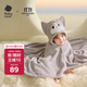 babycare嬰兒浴巾暖絨洗澡巾光暖黑科技斗篷浴袍-卷卷德文貓-105*105cm