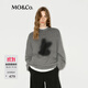 MO&Co.長(cháng)袖T恤剪影做舊印花小圓領(lǐng)中性H型寬松棉質(zhì)落肩白色秋摩安珂 深花灰色 M /165