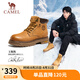 駱駝（CAMEL）王俊凱同款馬丁靴戶外工裝大黃靴男七夕 G15W136025 沙漠黃 41